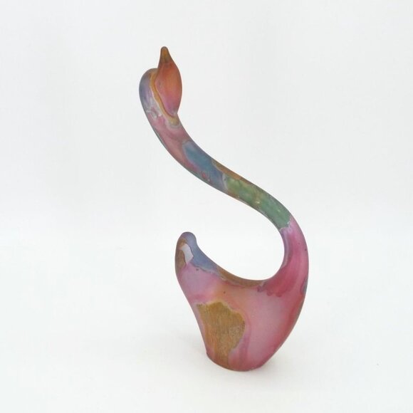 Rueven Nouveau Art Glass Hand Painted Satin Swan Figurine Paperweight - Picture 11 of 12